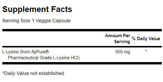 L-lysine - Classe pharmaceutique 500 mg - 90 capsules