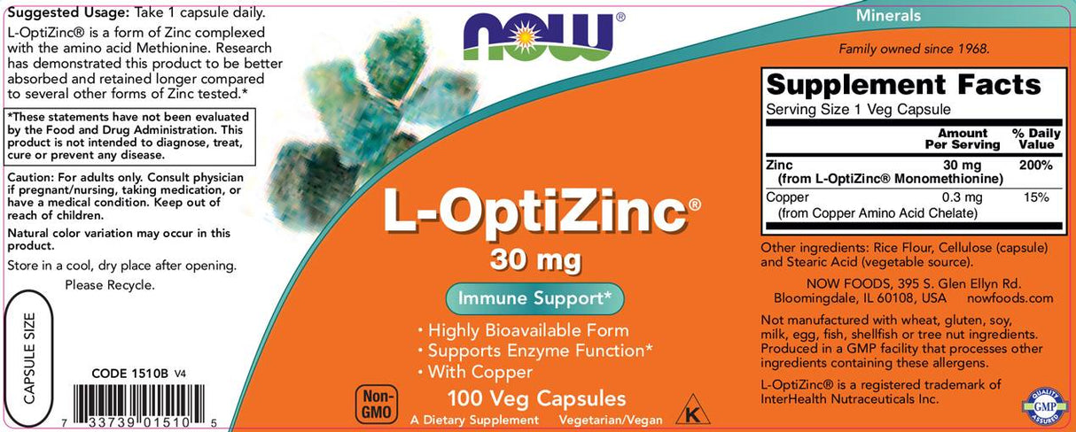L-optizinc ® 30mg./100 Caps. - 0