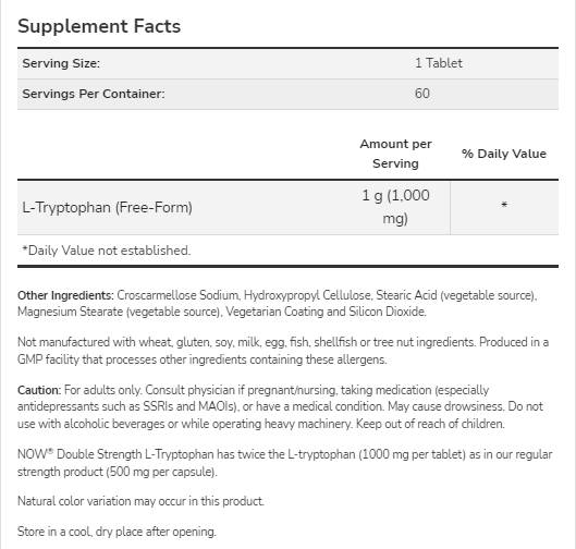 L-tryptophane 1000 mg | Double résistance - 60 comprimés