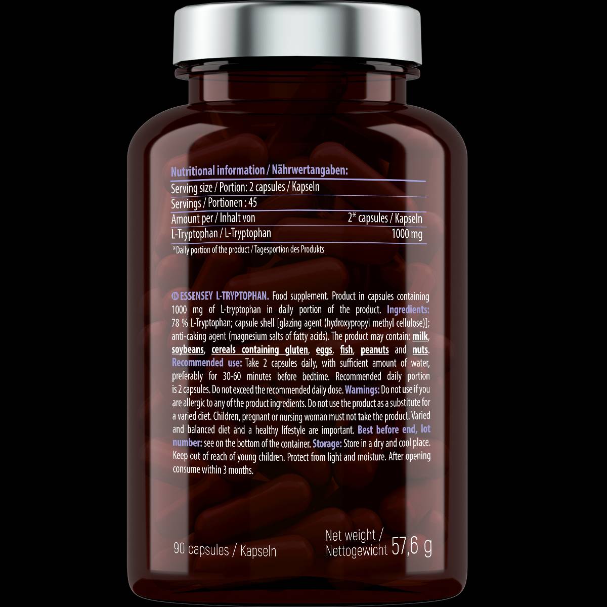 L-tryptophane 500 mg - 90 capsules