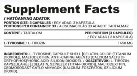 Caps-tyrosine L 550 mg - 90 capsules