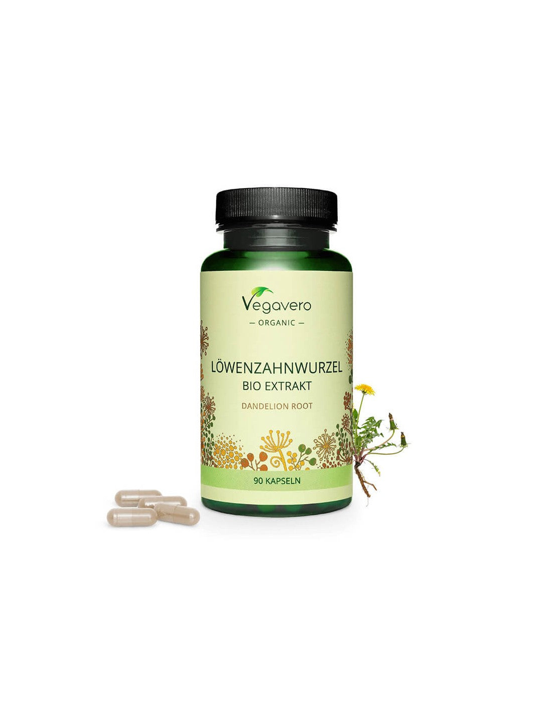 Löwezahnnwurzel Bio Extrakt - Extrait de pissenlit Bio, 90 gélules <tc>Vegavero</tc>