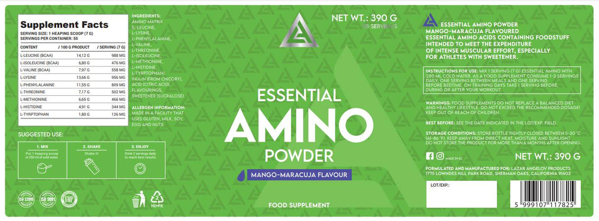 LA Essential Amino Powder | EAA - 390 grammes