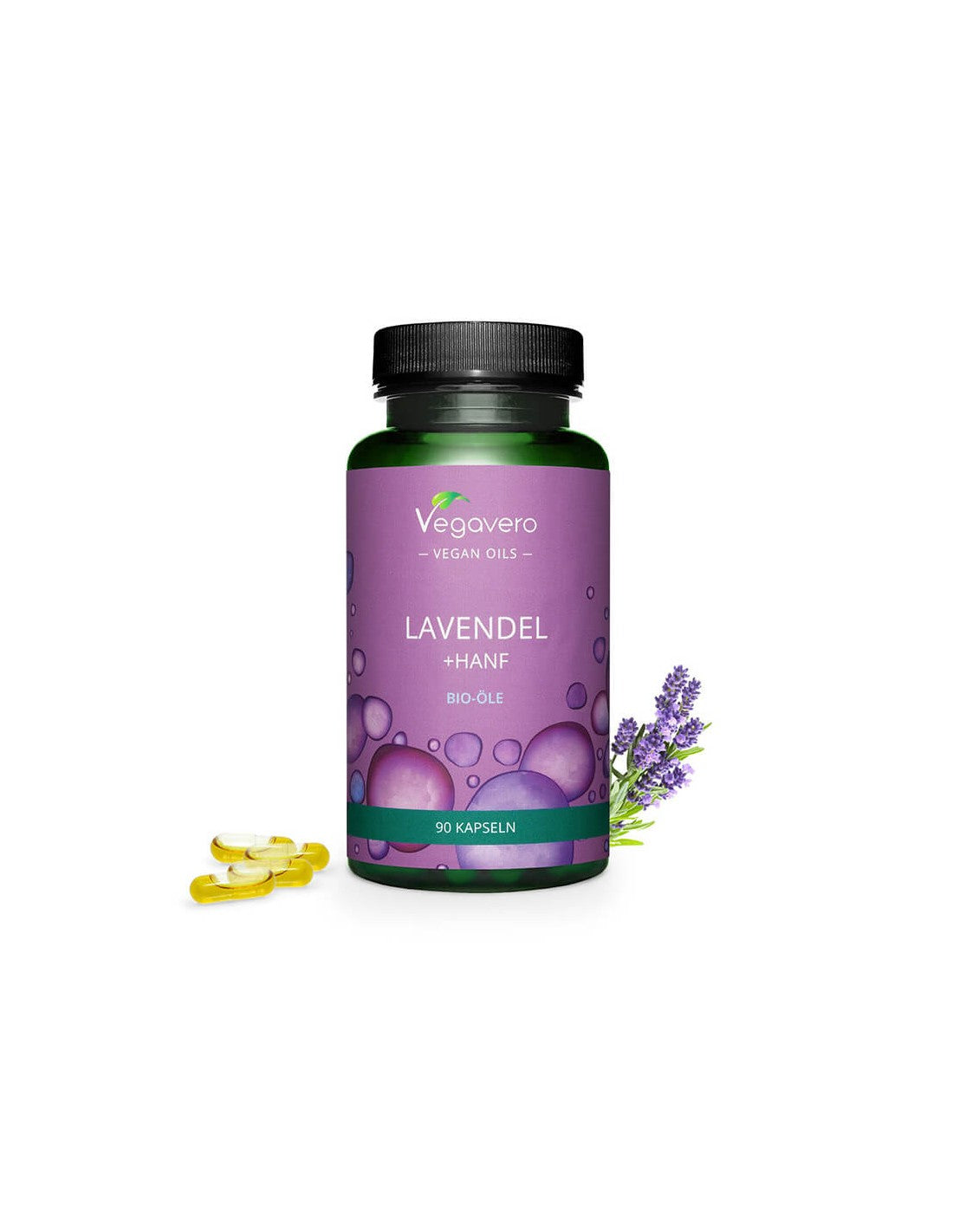 Lavendel + Hanf Bio-öle - Huile de lavande et de chanvre bio, 90 gélules <tc>Vegavero</tc>