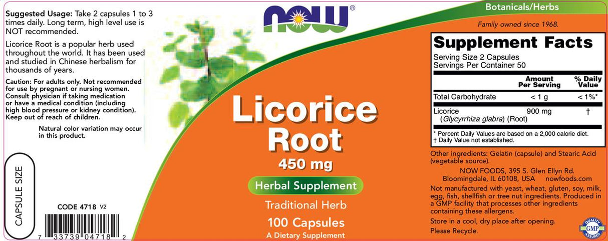 Racine de réglisse 450 mg - 100 capsules