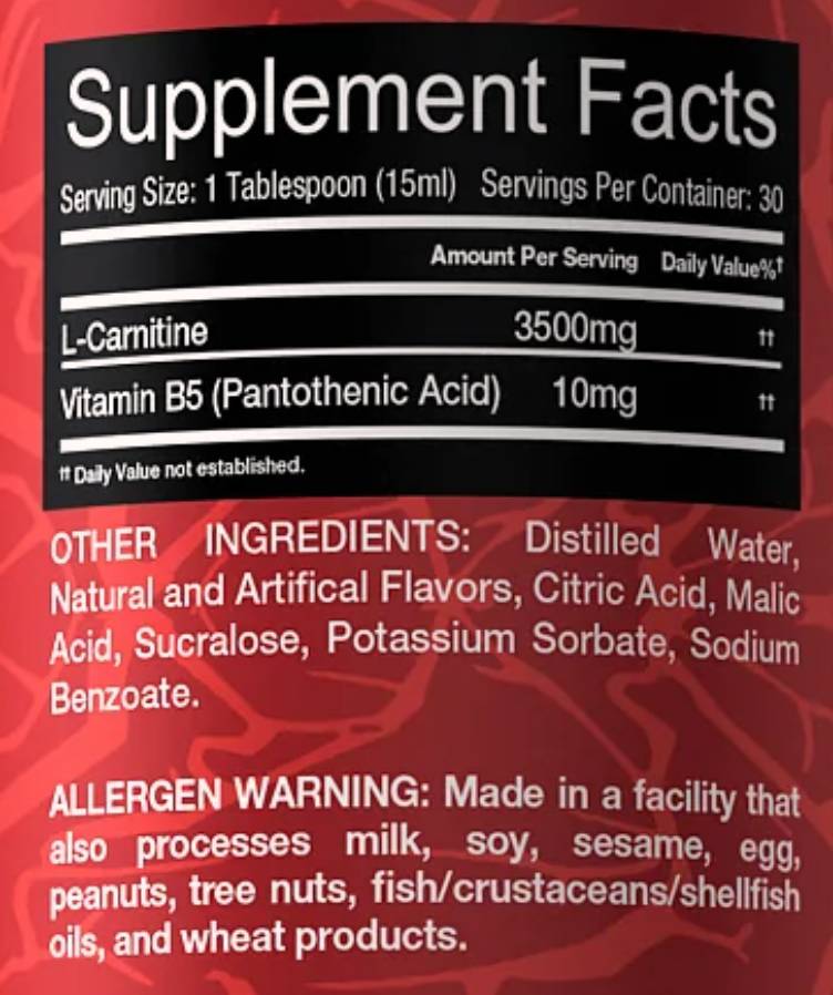 Liquide L-carnitine 3500 mg 450 ml