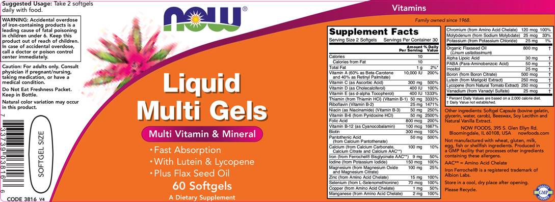 Multi gels liquide - 60 capsules de gel