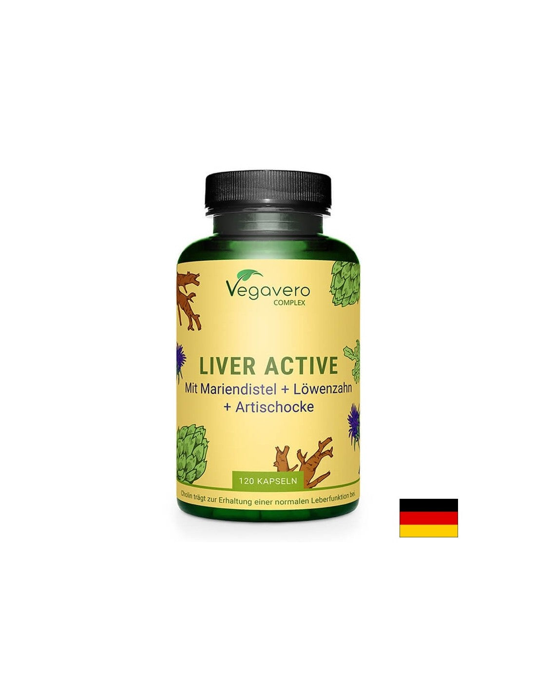 Complexe actif pour le foie/mélange de plantes pour le foie, 90 capsules, 100 % végétalien <tc>Vegavero</tc>