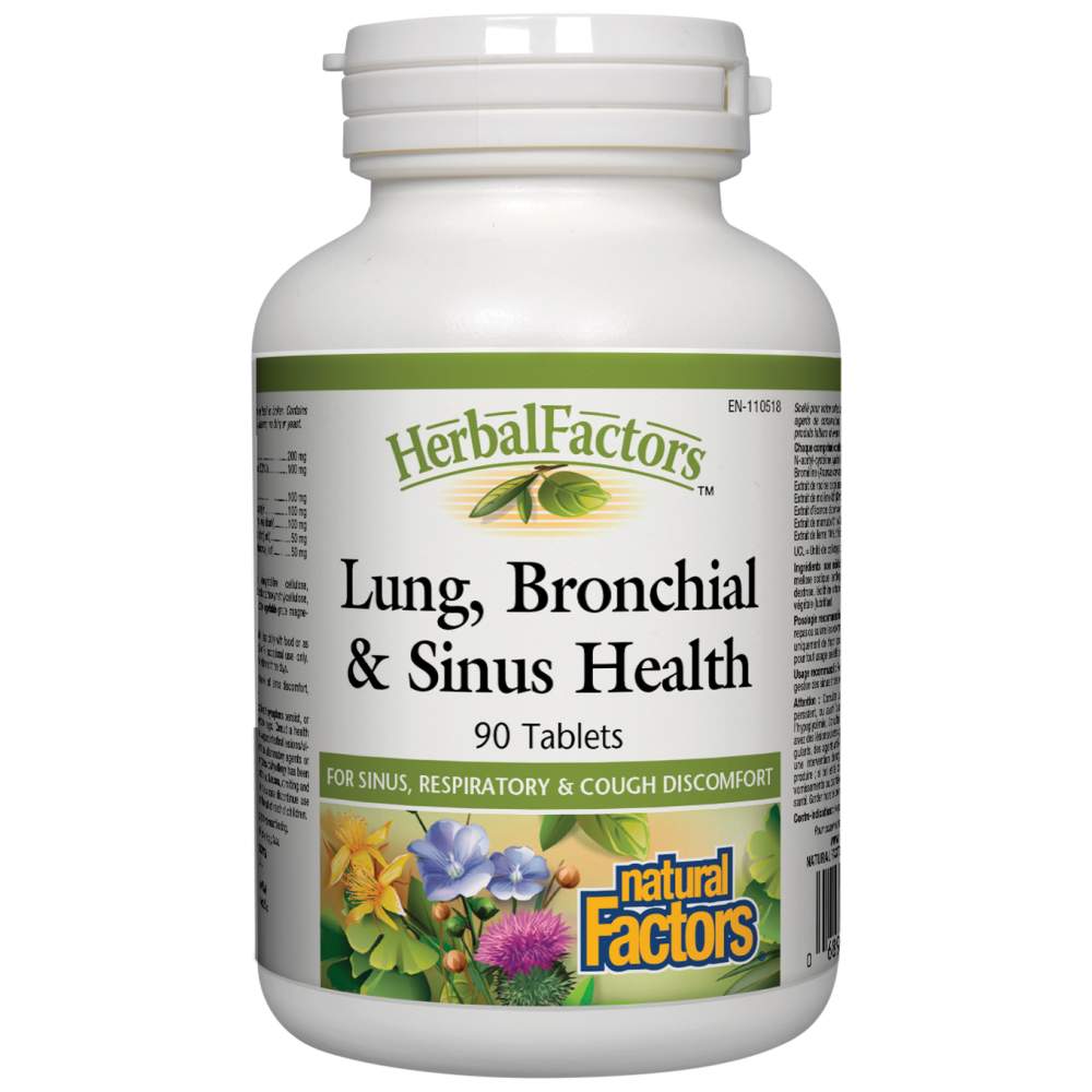 Santé des poumons, bronchiques et des sinus 650 mg 45 comprimés