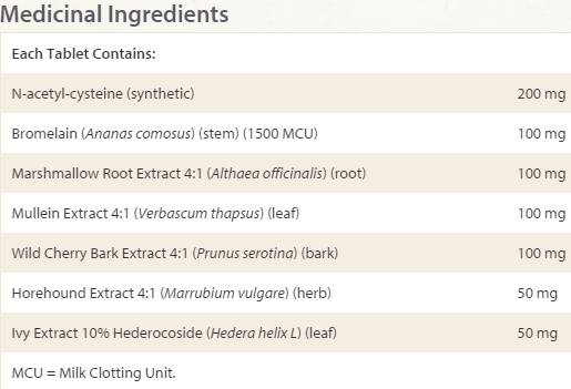 Santé des poumons, bronchiques et des sinus 650 mg 45 comprimés