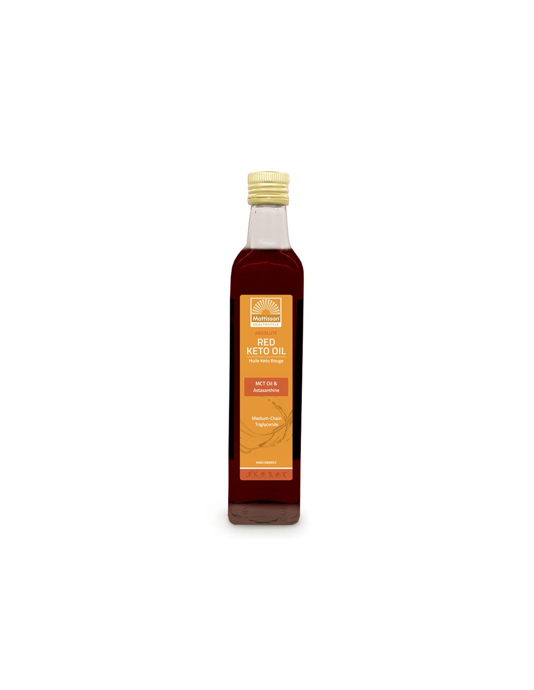Huile cétogène rouge - Huile MCT et astaxanthine, 500 ml <tc>Mattisson Healthstyle</tc>
