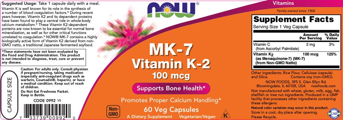 MK-7 Vitamine K-2 100 MCG - 60 capsules