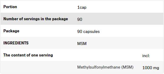 MSM 1000 mg - 90 capsules