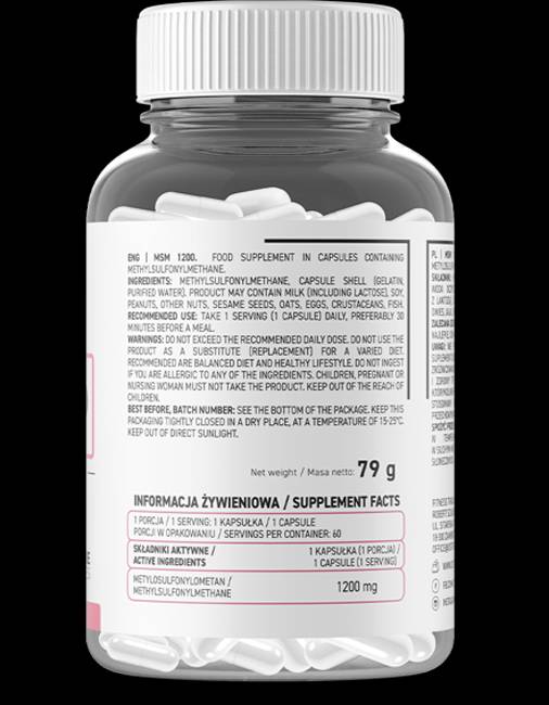 Capsules MSM 1200 mg 60