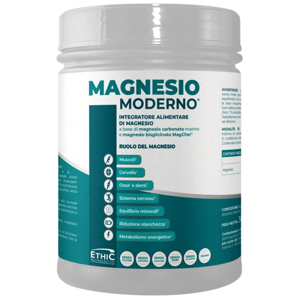 Magnesio Moderno | avec carbonate de magnésium marin et magnésium bisglycinate - 300 grammes