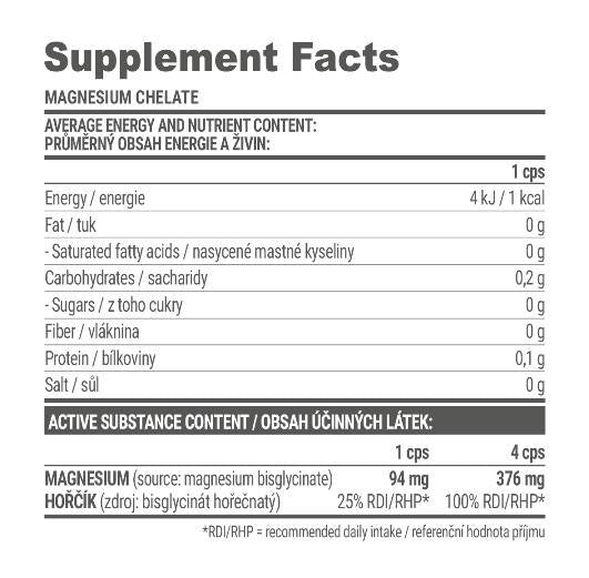Capsules de chélate de magnésium 120