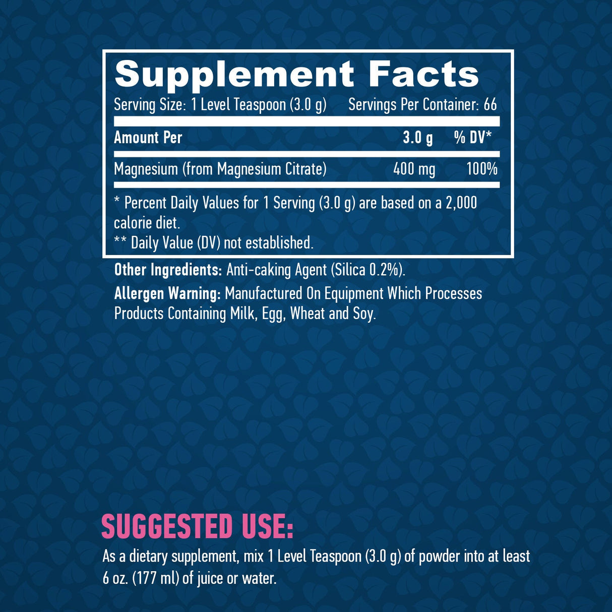 Citrate de magnésium 200g.