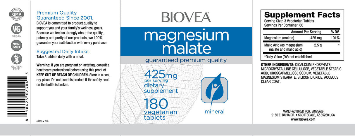 Magnésium Malate 425 mg/180 Tabs