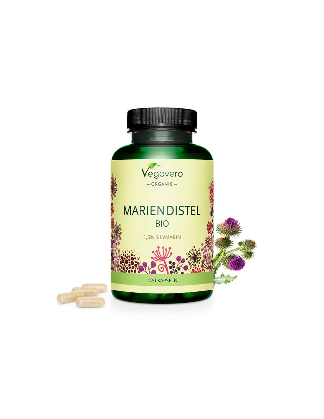 Mariendistel Bio - Chardon-Marie bio, 120 gélules <tc>Vegavero</tc>