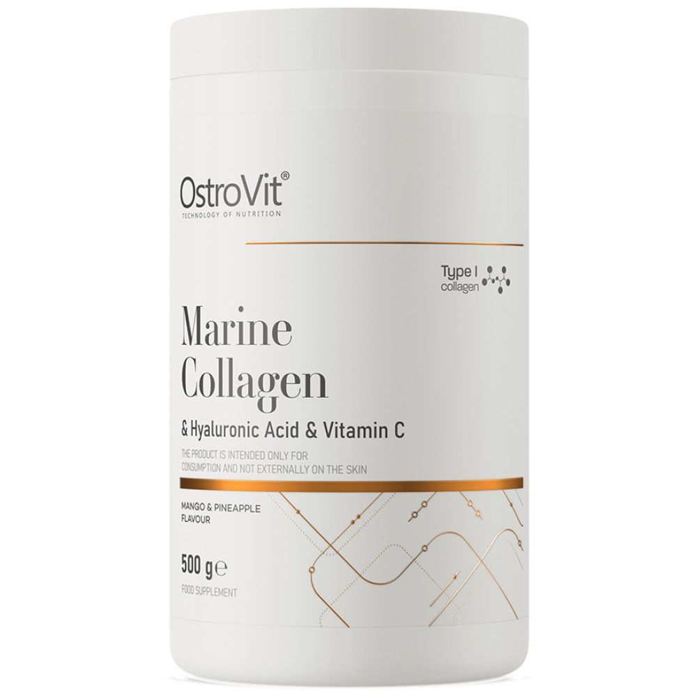 Collagène marin et poudre d'acide hyaluronique | avec de la vitamine C - 500 grammes