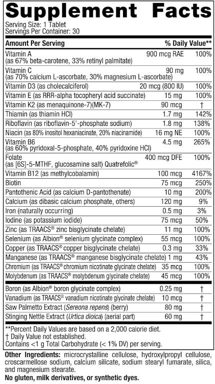Multivitamin masculin un par jour - 30 comprimés