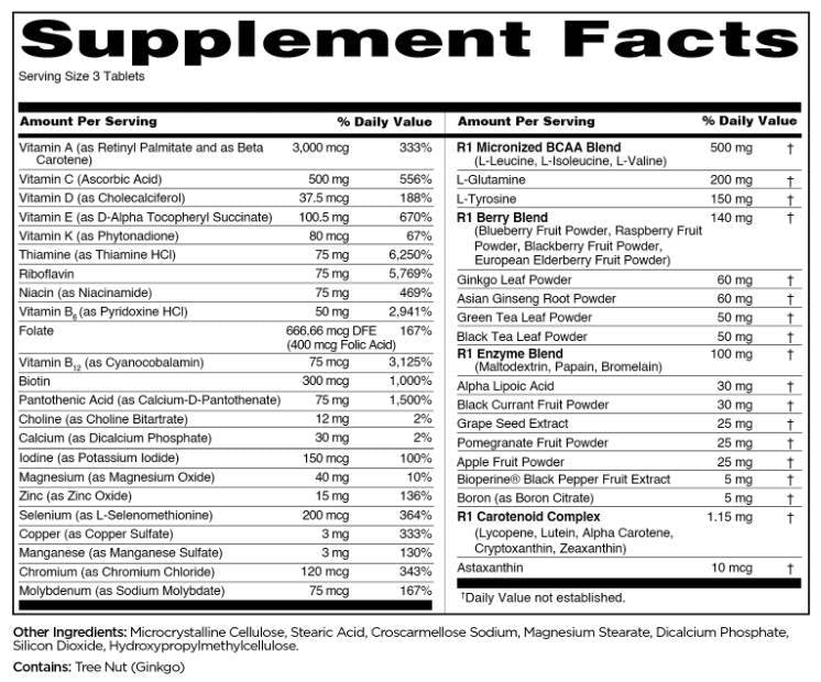Train pour hommes Multivitamine quotidienne | 50+ ingrédients - 180 comprimés