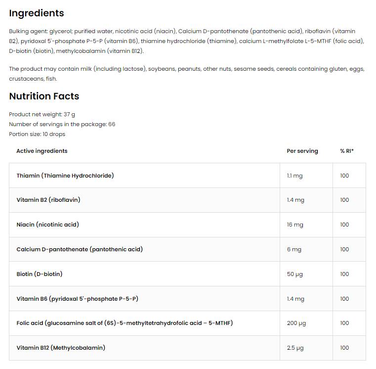 Le liquide de complexe méthyl b baisse de 30 ml