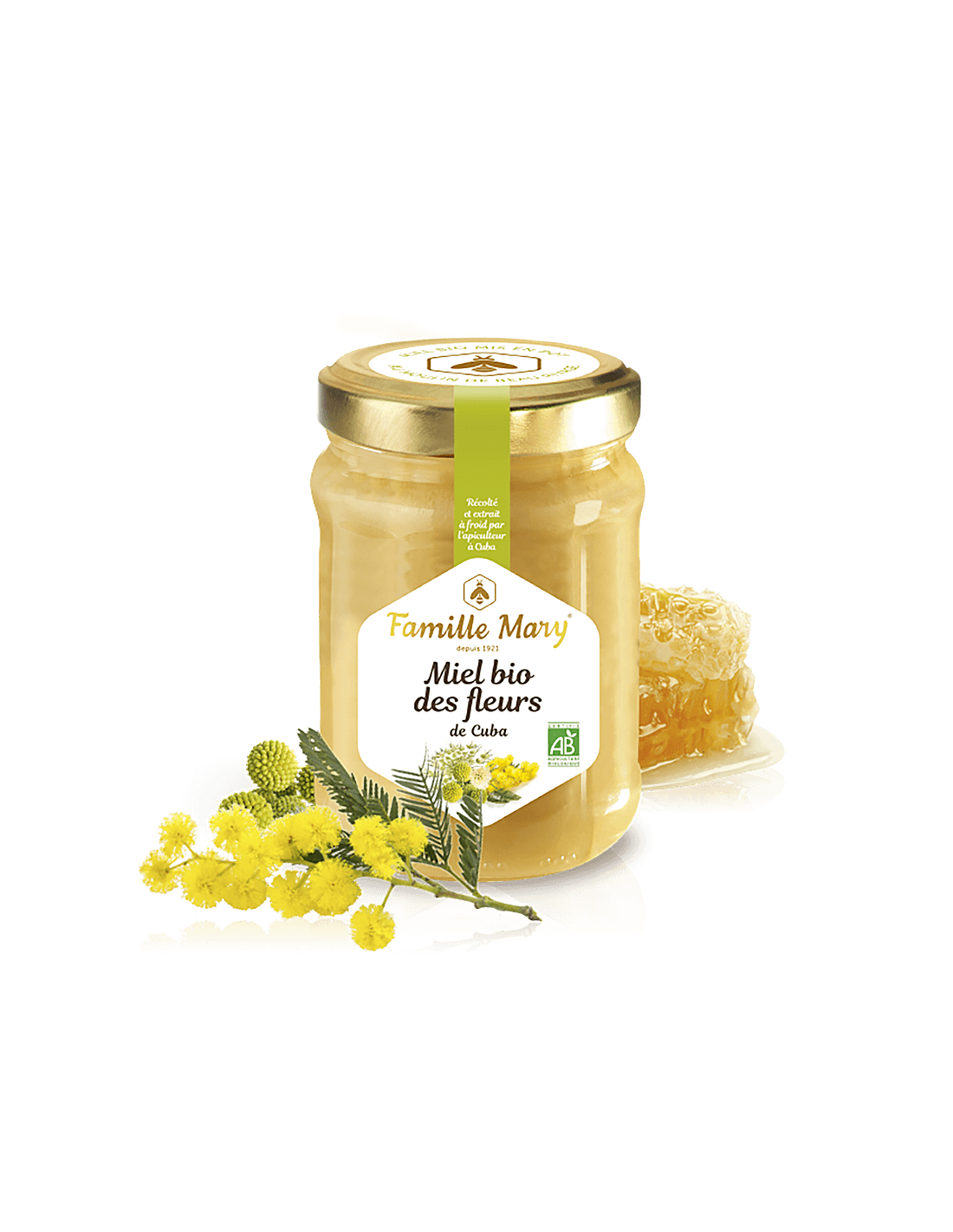 Organic Royal Palm et Mimosa Honey (de l'île de Cuba) - Miel Bio de Fleurs de Cuba, 230 g