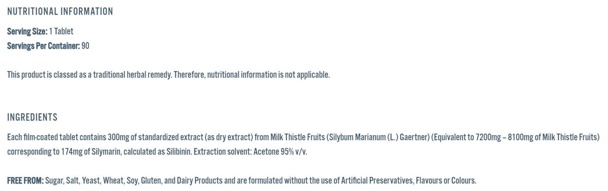 Milk Thistle Vitality - 90 comprimés