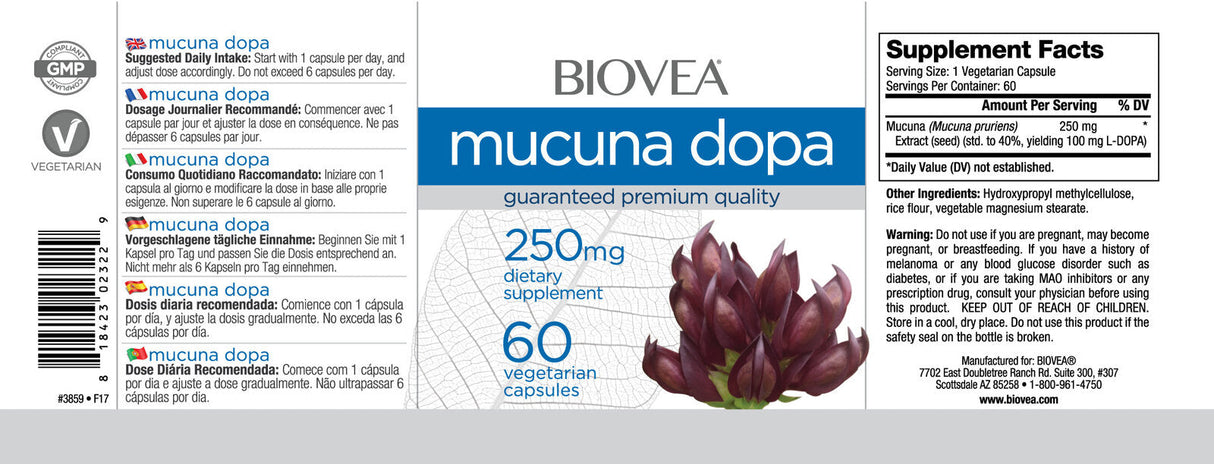 Mucuna dopa 250 mg/60 Caps
