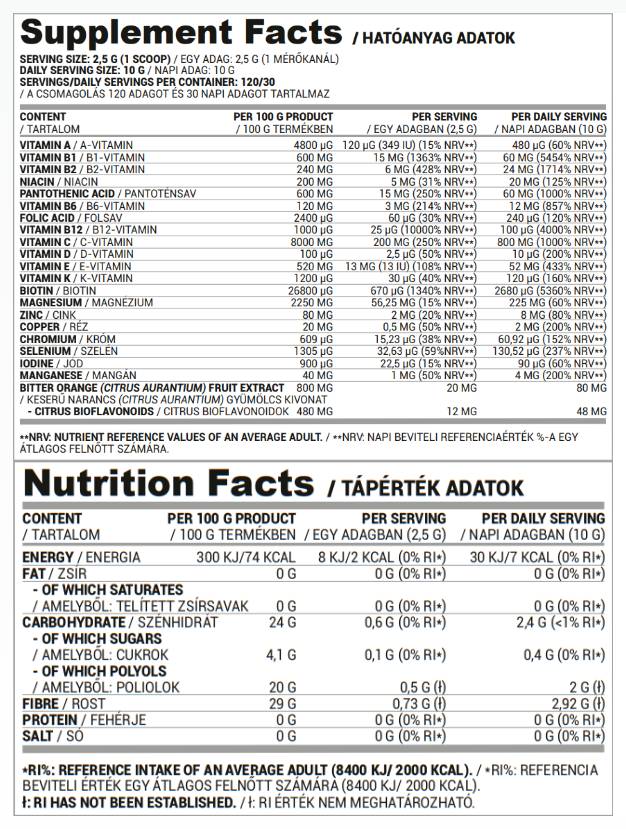 Multi poudre | Avec des vitamines et des minéraux - 300 grammes
