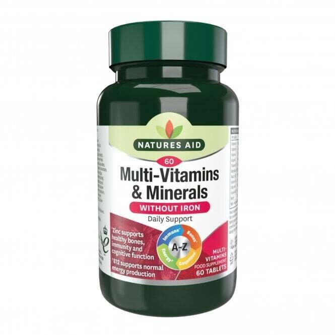 Multi-vitamines et minéraux sans fer (multi-vitamines et minéraux) 60 comprimés naturesaid