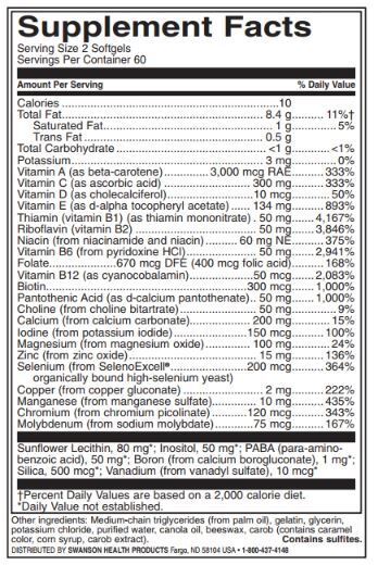 Multi sans fer | Puissance élevée - 120 capsules de gel
