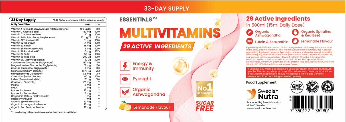 Multivitamines 29 ingrédients actifs - 33 doses, 500 ml