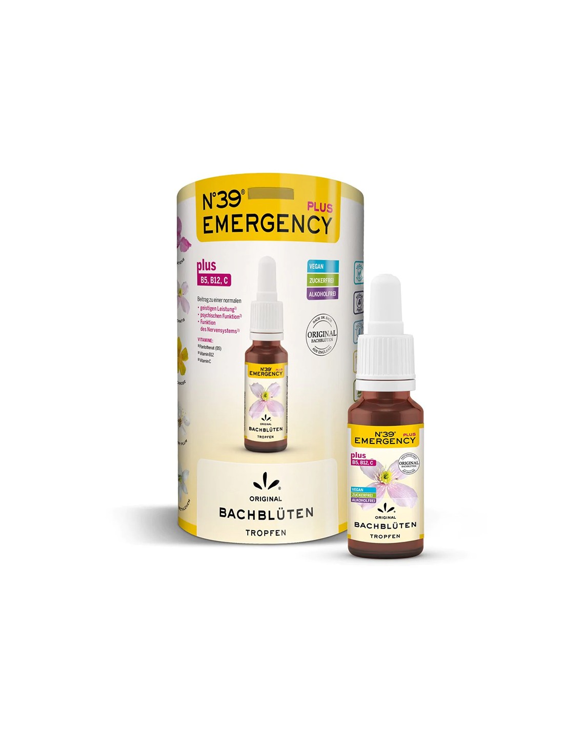 Gouttes Dr. Bach N°39 pour les urgences + vitamines B12, B5, C - 20 ml <tc>Lemon Pharma</tc>
