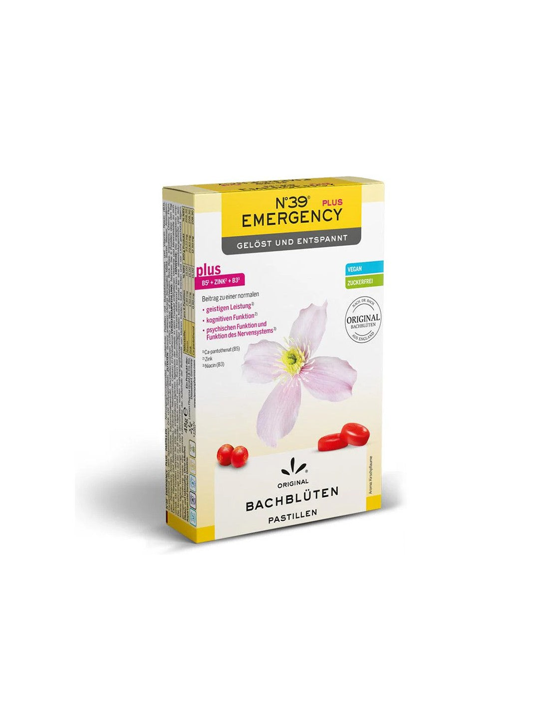 Dr Bach Lozenges N ° 39 - urgence (stress et anxiété), 48 g (~ 40 pièces)
