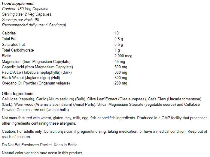 Support de Candida | Candida Clear - 180 capsules