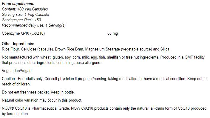 COQ10 60 mg - 60 capsules