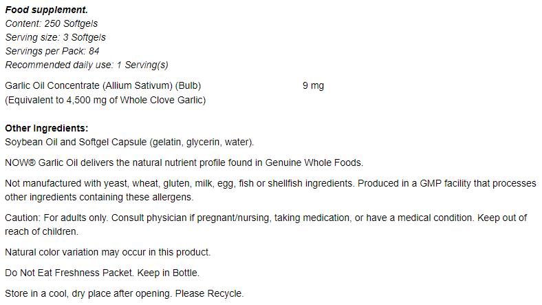 Huile à l'ail 1500 mg - 100 capsules de gel