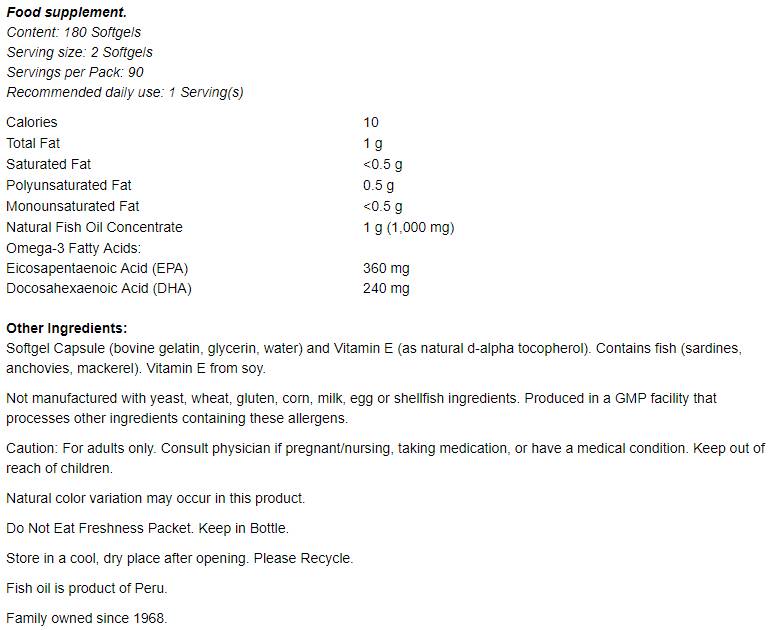 Omega-3 Mini Gels - 180 Capsules de gel