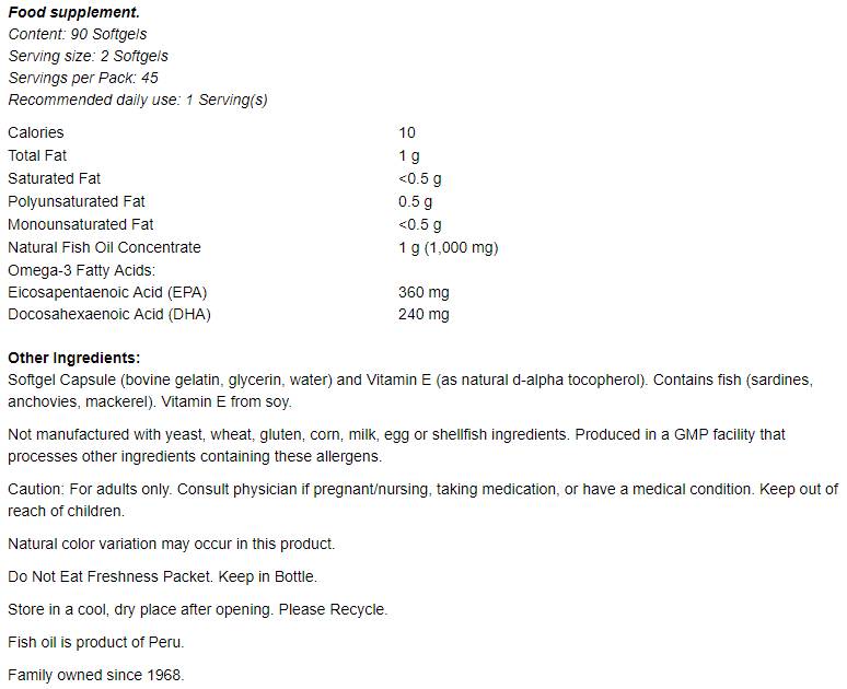 Omega-3 Mini Gels - 180 Capsules de gel