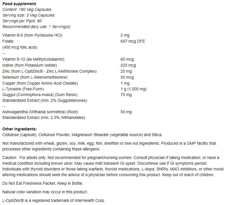 Énergie thyroïdienne - 180 capsules