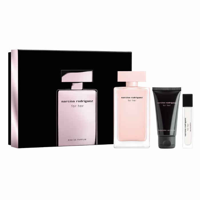<tc>NARCISO RODRIGUEZ</tc> Coffret 3 pièces Eau de Parfum Spray For Her 100 ml