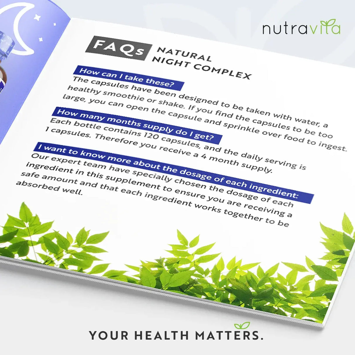 Complexe naturel pour le sommeil nocturne 120 capsules végétales. <tc>Nutravita</tc>
