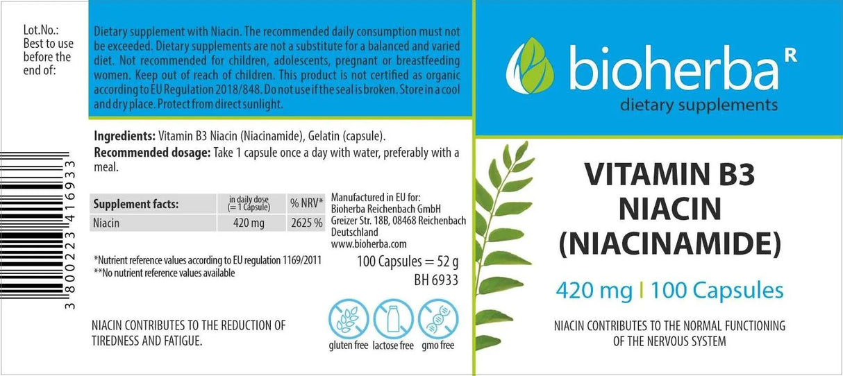 Niacinamide 420 mg - 100 capsules