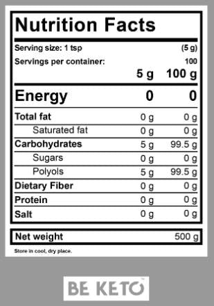 N ° 1 Keto Erythritol - 500 grammes