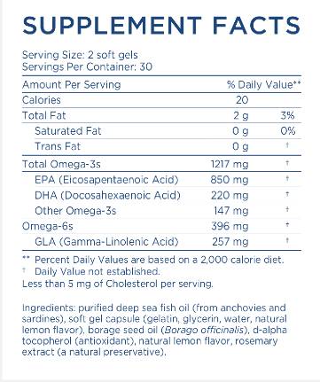 Nordic Beauty Omega-3 | Avec de l'huile de lourde - 60 capsules de gel