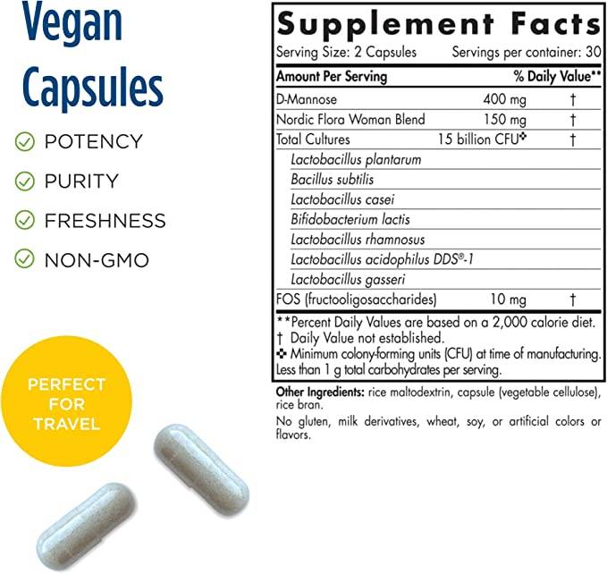 Flora nordique femme probiotique | 15 milliards de cellules actives - 60 capsules