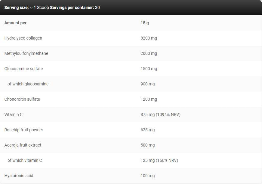 Support conjoint de Levrone | Peptides de collagène avec de la glucosamine, de la chondroïtine, du MSM, de l'acide hyaluronique - 450 grammes