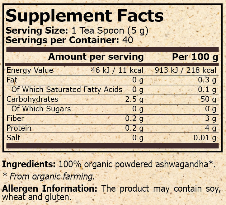 <tc>Pure Nutrition</tc> - ASHWAGANDHA BIOLOGIQUE - 200 g